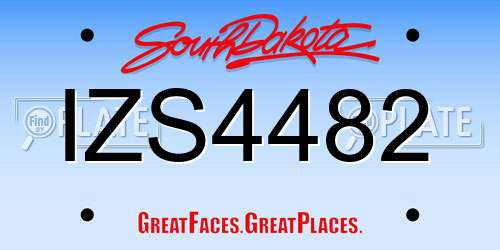 IZS4482 South Dakota License Plate