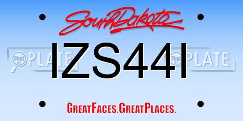 IZS44I South Dakota License Plate