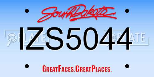 IZS5044 South Dakota License Plate