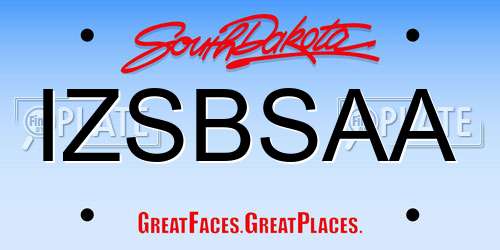 IZSBSAA South Dakota License Plate