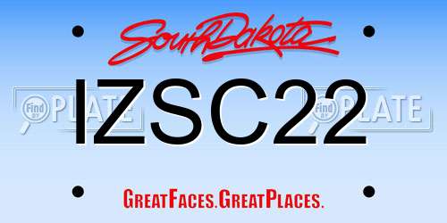 IZSC22 South Dakota License Plate