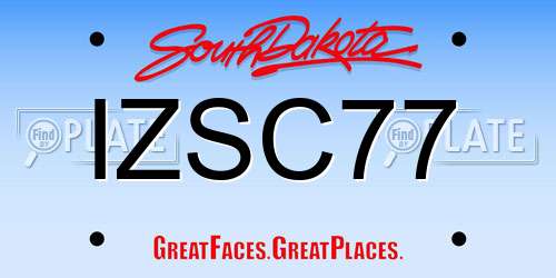 IZSC77 South Dakota License Plate