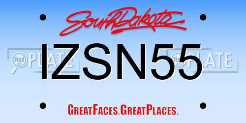IZSN55 South Dakota License Plate