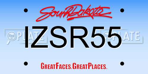 IZSR55 South Dakota License Plate