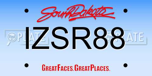 IZSR88 South Dakota License Plate