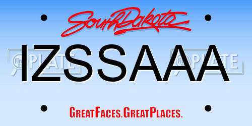 IZSSAAA South Dakota License Plate
