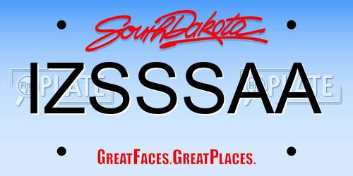 IZSSSAA South Dakota License Plate