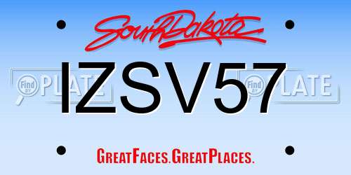 IZSV57 South Dakota License Plate