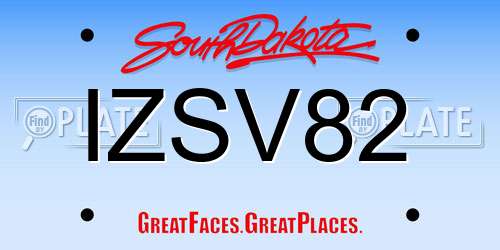 IZSV82 South Dakota License Plate