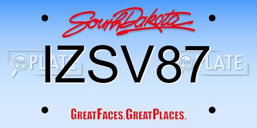 IZSV87 South Dakota License Plate