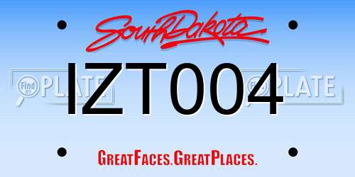 IZT004 South Dakota License Plate