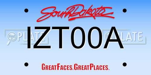 IZT00A South Dakota License Plate