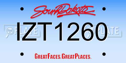IZT1260 South Dakota License Plate