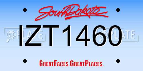 IZT1460 South Dakota License Plate