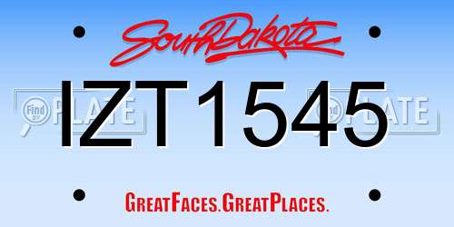 IZT1545 South Dakota License Plate