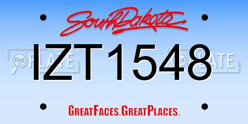 IZT1548 South Dakota License Plate