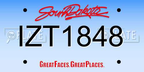 IZT1848 South Dakota License Plate