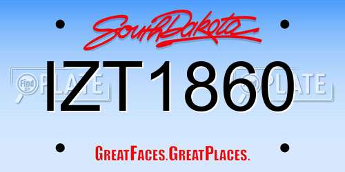 IZT1860 South Dakota License Plate
