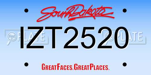 IZT2520 South Dakota License Plate