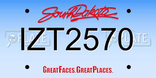 IZT2570 South Dakota License Plate