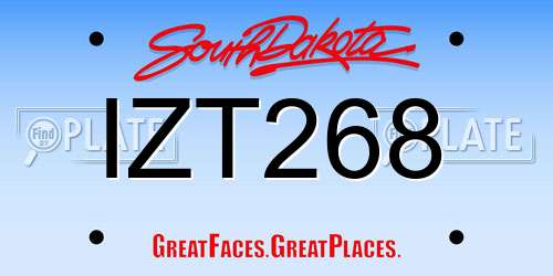 IZT268 South Dakota License Plate