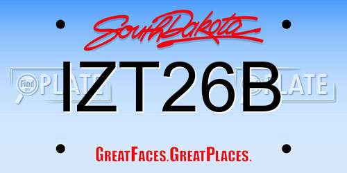 IZT26B South Dakota License Plate