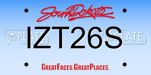 IZT26S South Dakota License Plate