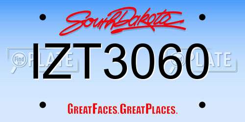 IZT3060 South Dakota License Plate