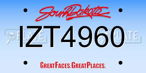 IZT4960 South Dakota License Plate