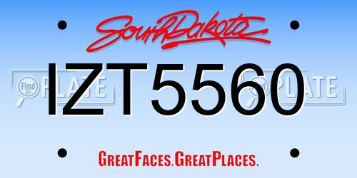 IZT5560 South Dakota License Plate