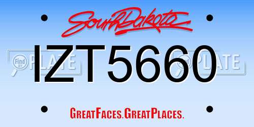 IZT5660 South Dakota License Plate