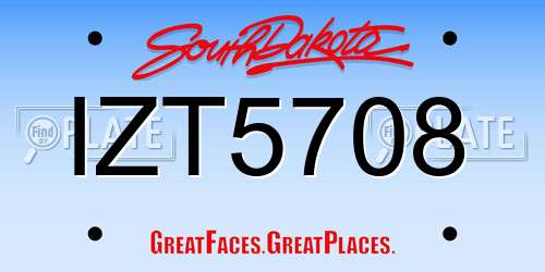 IZT5708 South Dakota License Plate