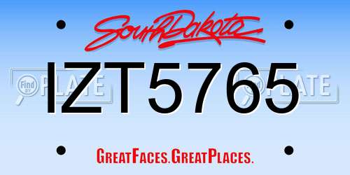 IZT5765 South Dakota License Plate