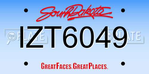 IZT6049 South Dakota License Plate