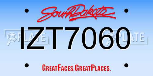 IZT7060 South Dakota License Plate