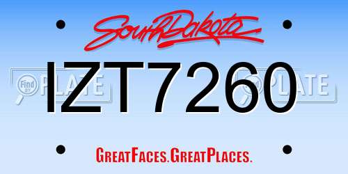 IZT7260 South Dakota License Plate