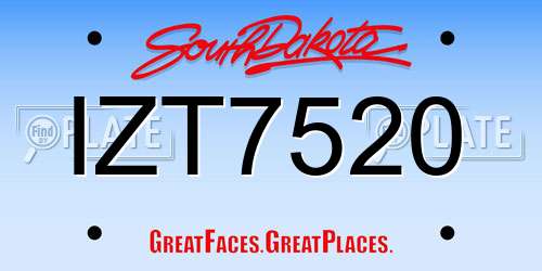 IZT7520 South Dakota License Plate