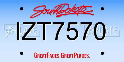 IZT7570 South Dakota License Plate