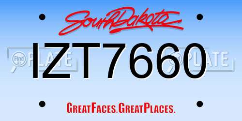 IZT7660 South Dakota License Plate