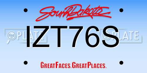 IZT76S South Dakota License Plate