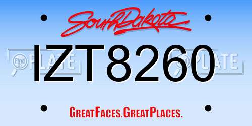 IZT8260 South Dakota License Plate