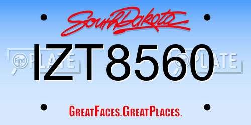 IZT8560 South Dakota License Plate