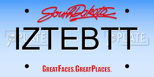 IZTEBTT South Dakota License Plate