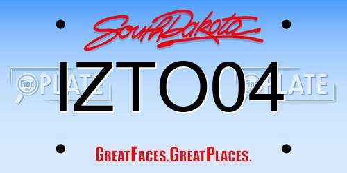 IZTO04 South Dakota License Plate