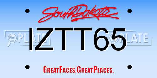 IZTT65 South Dakota License Plate