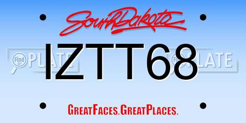 IZTT68 South Dakota License Plate