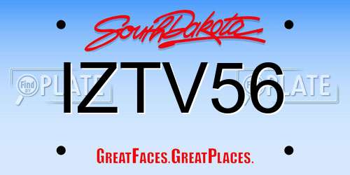 IZTV56 South Dakota License Plate