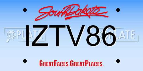 IZTV86 South Dakota License Plate