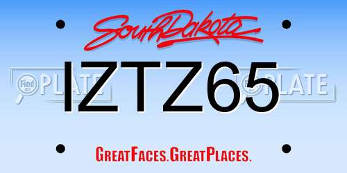 IZTZ65 South Dakota License Plate
