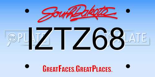 IZTZ68 South Dakota License Plate